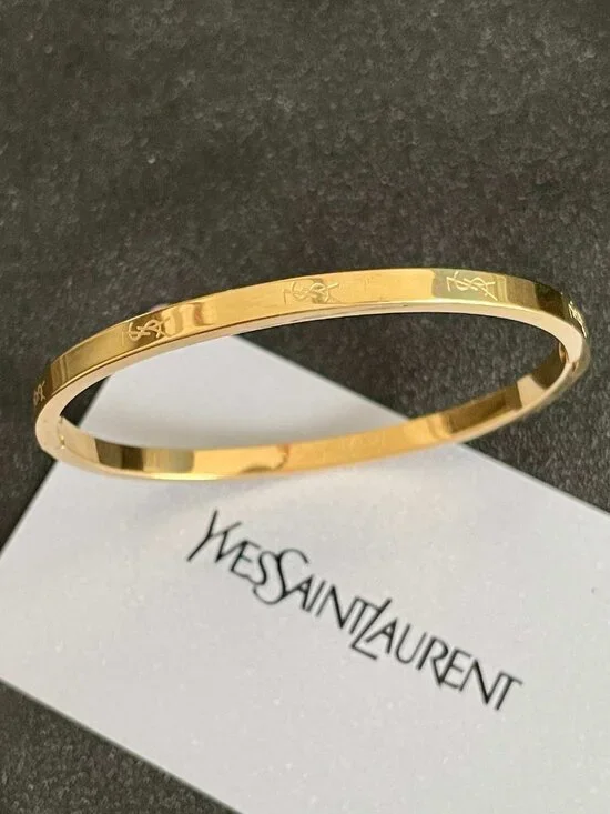 Yves Saint Laurent Engraved Letter Narrow Bangle - Picture 5 of 7